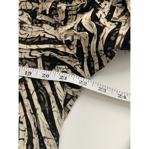 Chico’s Women’s 2 US L Black Mesh With Fabric Strips Trim Mandarin Collar Jacket - Picture 8 of 10